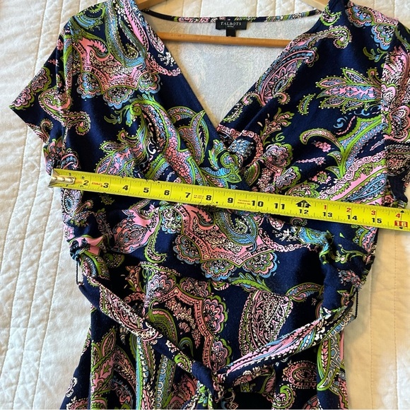 Talbots Faux Wrap Belted Dress. Suze MP. - Picture 10 of 15